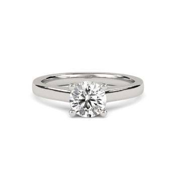 Einzigartiger Crossover-Verlobungsring mit rundem Diamanten
