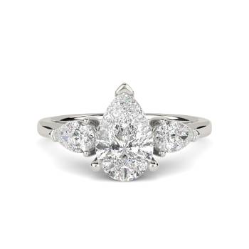 Eleganter Birnenförmiger Diamant-Trilogie-Ring