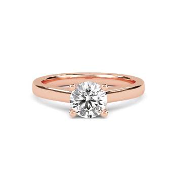 Einzigartiger Crossover-Verlobungsring mit rundem Diamanten