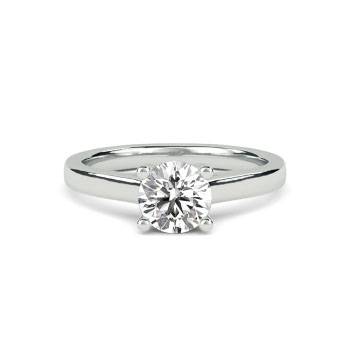 Einzigartiger Crossover-Verlobungsring mit rundem Diamanten