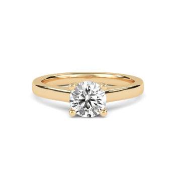 Einzigartiger Crossover-Verlobungsring mit rundem Diamanten