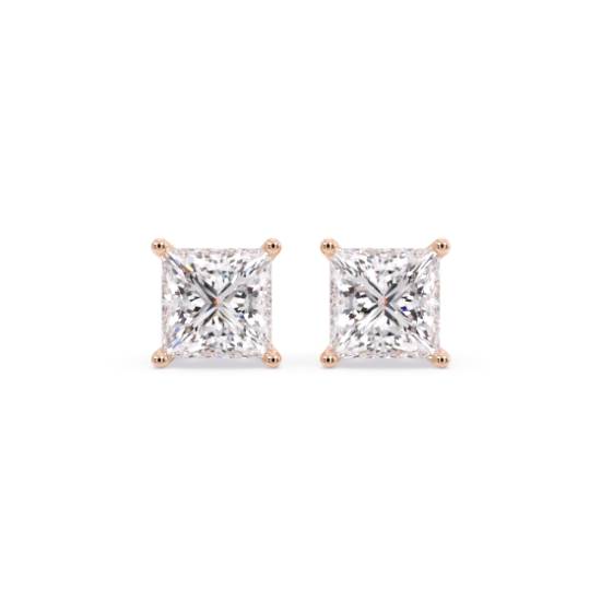 Traditionelle Prinzess-Diamant-Ohrstecker